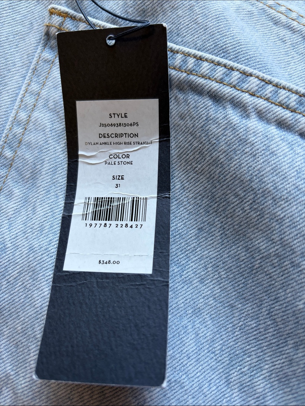 Veronica Beard Dylan High Rise Straight Ankle Jeans Cuffed Ankle Sz 31 NEW - Picture 10 of 13